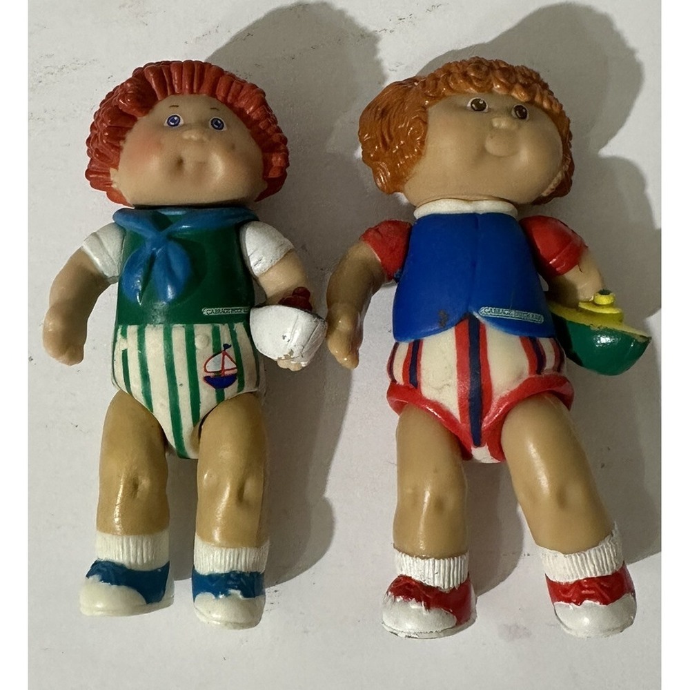 Vintage 1984 Cabbage Patch Kids Mini Dolls Boat Lot of 2 Rare